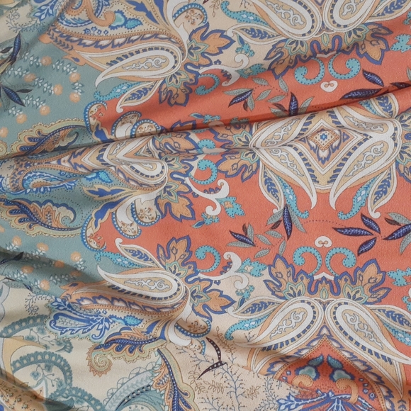 Boston Proper Paisley Dress Bell Sleeves Boho Gyps - Picture 7 of 13